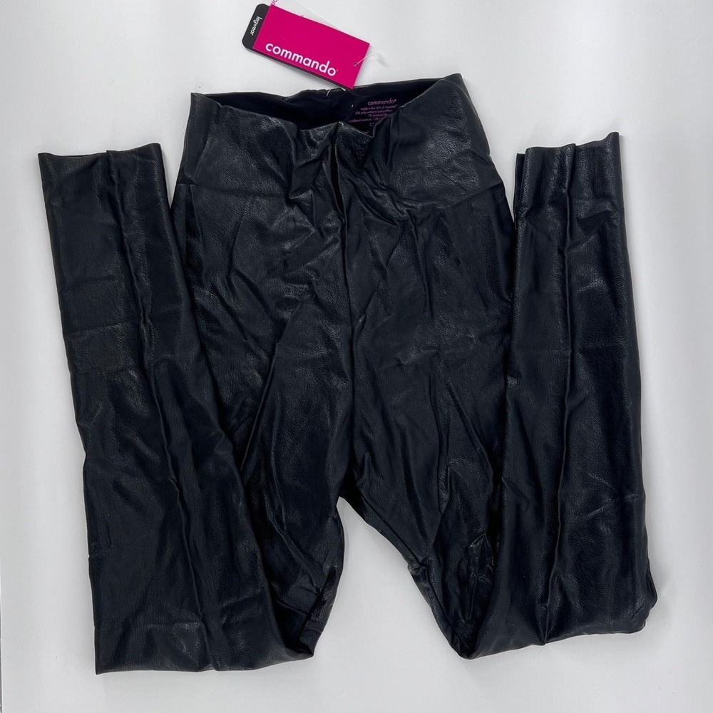Commando Faux Leather Leggings Black High Rise 7/8 Length SLG66‎ Size S NWT